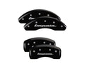 Set Of 4 Caliper Covers Engraved Front And Rear Impala Black Finish Silver Characters 2013-2020 Chevrolet Malibu MGP Caliper Covers