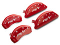 Set Of 4 Caliper Covers Engraved Front And Rear Rt1-Truck Red Finish Silver Characters 2011-2023 Dodge Challenger 18 inches