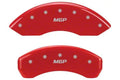 SET OF 4 CALIPER COVERS ENGRAVED FRONT/REAR GT/CS SILVER CHARACTERS RED POWDER
