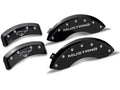 Set Of 4 Caliper Covers Engraved Front Mustang Engraved Rear Pony Black Finish Silver Characters 1999-2004 Ford Mustang MGP Caliper Covers