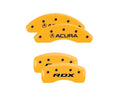 Set Of 4 Caliper Covers Engraved Front Acura Engraved Rear Rdx Yellow Finish Black Characters 2007-2012 Acura RDX MGP Caliper Covers