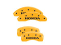 Set Of 4 Caliper Covers Engraved Front And Rear Honda Yellow Finish Black Characters 2004-2005 Honda Civic MGP Caliper Covers
