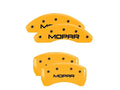 MGP 4 Caliper Covers Engraved Front & Rear MOPAR Yellow finish black ch