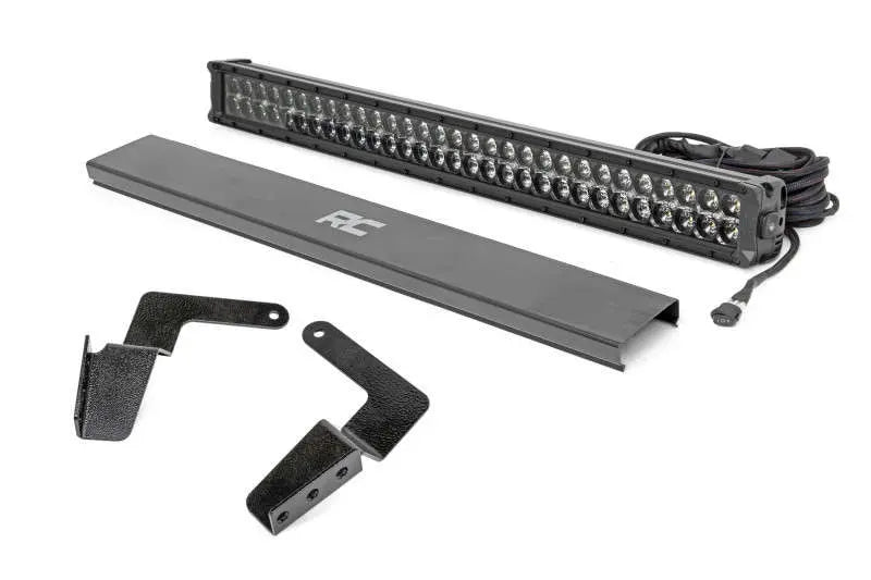 LED Light Kit Bumper Mount 30 Black Dual Row White DRL Toyota FJ Cruiser (07-14)