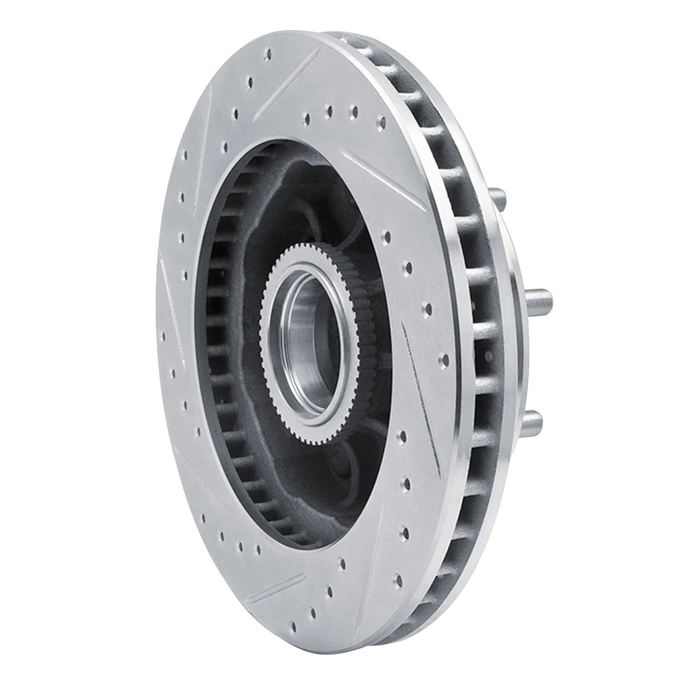 R1 Concepts Brake Rotor Drilled and Slotted Silver Fits Chevrolet C1500