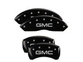 Set Of 4 Caliper Covers Engraved Front And Rear GMC Black Finish Silver Characters 2017-2020 GMC Acadia MGP Caliper Covers