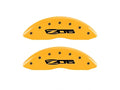 Set Of 4 Caliper Covers Engraved Front C6 Corvette Engraved Rear C6 Z06 Yellow Finish Black Characters 2006-2013 Chevrolet Corvette MGP Caliper Covers