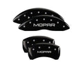 Set Of 4 Caliper Covers Engraved Front And Rear Mopar Black Finish Silver Characters 2005-2006 Chrysler Crossfire MGP Caliper Covers