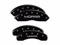 SET OF 4 CALIPER COVERS ENGRAVED FRONT/REAR MOPAR SILVER CHARACTERS BLACK POWD