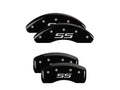 Set Of 4 Caliper Covers Engraved Front And Rear Monte Carlo Style Ss Black Finish Silver Characters 2000-2005 Chevrolet Impala MGP Caliper Covers