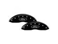 Set Of 4 Caliper Covers Engraved Front And Rear Ford Oval Logo Black Finish Silver Characters 2021-2024 Ford Bronco MGP Caliper Covers