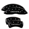 SET OF 4 CALIPER COVERS ENGRAVED FRONT/REAR DENALI BLACK CHARACTERS YELLOW POW