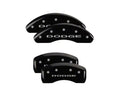 Set Of 4 Caliper Covers Engraved Front And Rear With Out Stripes Dodge Black Finish Silver Characters 2008-2013 Dodge Grand MGP Caliper Covers