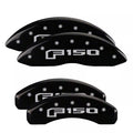 SET OF 4 CALIPER COVERS ENGRAVED FRONT/REAR F150 (2015) SILVER CHARCTRS BLACK