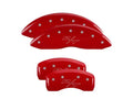 Set Of 4 Caliper Covers Engraved Front And Rear Vintage Style RT Red Finish Silver Characters 2007-2014 Dodge Caliber MGP Caliper Covers