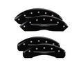 Set Of 4 Caliper Covers Engraved Front And Rear Style 2 Chrysler Wing Black Finish Silver Characters 2011-2016 Chrysler Town MGP Caliper Covers