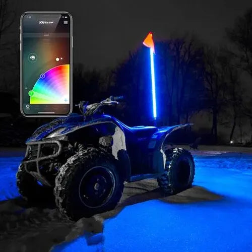 XK Glow 1x 48 XKmax RGBW Advanced App Control LED Whip Light Kit for 4x4 Offroad UTV ATV