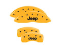 Set Of 4 Caliper Covers Engraved Front And Rear Jeep Yellow Finish Black Characters 2007-2016 Jeep Compass MGP Caliper Covers