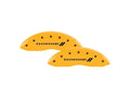 Set Of 4 Caliper Covers Engraved Front And Rear With Stripes Dodge Yellow Finish Black Characters 2010-2010 Dodge Ram MGP Caliper Covers