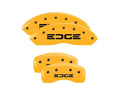 Set Of 4 Caliper Covers Engraved Front And Rear Edge Yellow Finish Black Characters 2007-2010 Ford Edge MGP Caliper Covers