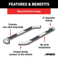 1923 RANGER CREW CAB 3IN ROUND POLISHED STAINLESS SIDE BARS