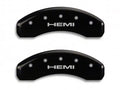 Set Of 4 Caliper Covers Engraved Front And Rear Hemi Black Finish Silver Characters 2011-2024 RAM 1500 MGP Caliper Covers