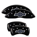 SET OF 4 CALIPER COVERS ENGRAVED FRONT/REAR BOWTIE BLACK CHARACTERS YELLOW POW