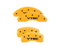 Set Of 4 Caliper Covers Engraved Front And Rear Vtech Yellow Finish Black Characters 2004-2008 Acura TSX MGP Caliper Covers