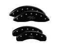 Set Of 4 Caliper Covers Engraved Front And Rear Vintage Style RT Black Finish Silver Characters 2006-2020 Dodge Charger MGP Caliper Covers