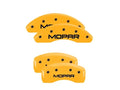 Set Of 4 Caliper Covers Engraved Front And Rear Mopar Yellow Finish Black Characters 2008-2016 Chrysler Town MGP Caliper Covers