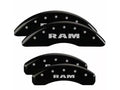 SET OF 4 CALIPER COVERS ENGRAVED FRONT/REAR RAM SILVER CHARACTERS BLACK POWDER