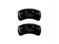 Set Of 4 Caliper Covers Engraved Front Block Challenger Engraved Rear Vintage Style RT Black Finish Silver Characters 2011-2023 Dodge Challenger 18 inches