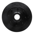 R1 1994-1999 Dodge Ram 2500 Front Right Drilled & Slotted Black Brake Rotor