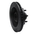 R1 1994-1999 Dodge Ram 2500 Front Right Drilled & Slotted Black Brake Rotor