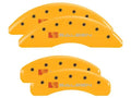 SET OF 4 CALIPER COVERS ENGRAVED FRONT/REAR SALEEN SILVER CHARACTERS RED POWDE