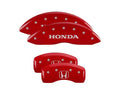 Set Of 4 Caliper Covers Engraved Front Honda Engraved Rear H Logo Red Finish Silver Characters 2009-2023 Honda Pilot MGP Caliper Covers