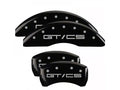 SET OF 4 CALIPER COVERS ENGRAVED FRONT/REAR GT/CS SILVER CHARACTERS BLACK POWD
