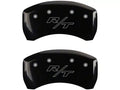 Set Of 4 Caliper Covers Engraved Front Block Challenger Engraved Rear Vintage Style RT Black Finish Silver Characters 2005-2010 Dodge Magnum 5.7L 8 cyl Dual Piston Front Caliper 17 Inch Wheel MGP Caliper Covers