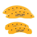 Set Of 4 Caliper Covers Engraved Front And Rear Avalanche Style Ss Yellow Finish Black Characters 1999-2010 Chevrolet Silverado MGP Caliper Covers