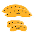 SET OF 4 CALIPER COVERS ENGRAVED FRONT/REAR GMC BLACK CHARACTERS YELLOW POWDER
