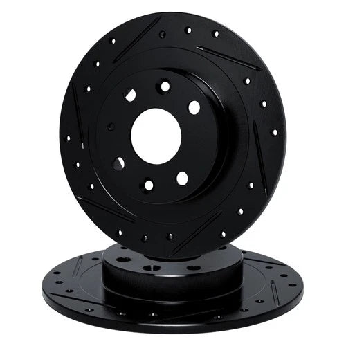 R1 Concepts Brake Rotor- D/S - Black Fits BMW 325iX