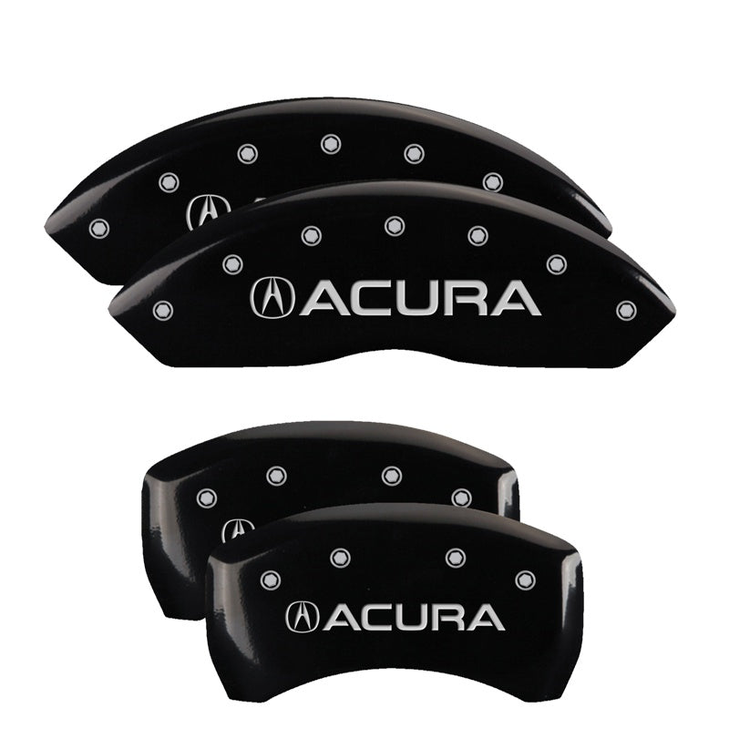 SET OF 4 CALIPER COVERS ENGRAVED FRONT ACURA/REAR TLX SILVER CHARACTERS RED PO
