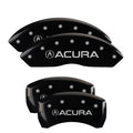 SET OF 4 CALIPER COVERS ENGRAVED FRONT ACURA/REAR TLX SILVER CHARACTERS RED PO