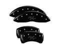 Set Of 4 Caliper Covers Engraved Front And Rear Vintage Style RT Black Finish Silver Characters 2011-2023 Dodge Challenger 18 inches