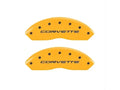 Set Of 4 Caliper Covers Engraved Front C5 Corvette Engraved Rear C5 Z06 Yellow Finish Black Characters 1997-2004 Chevrolet Corvette MGP Caliper Covers