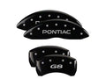 Set Of 4 Caliper Covers Engraved Front Pontiac Engraved Rear G8 Black Finish Silver Characters 2008-2009 Pontiac G8 MGP Caliper Covers