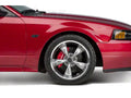 Set Of 4 Caliper Covers Engraved Front Cobra Engraved Rear Snake Red Finish Silver Characters 1997-2004 Ford Mustang MGP Caliper Covers