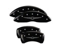 Set Of 4 Caliper Covers Engraved Front And Rear Style 1 Chrysler Wing Black Finish Silver Characters 2005-2010 Chrysler 300 2.7L & 3.5L Single Piston Front Caliper 17 inches