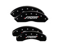 Set Of 4 Caliper Covers Engraved Front And Rear Sport Black Finish Silver Characters 2011-2014 Ford Edge MGP Caliper Covers