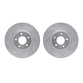 R1 07-13 Mazda 3 Front Drilled & Slotted Silver Brake Rotor Set